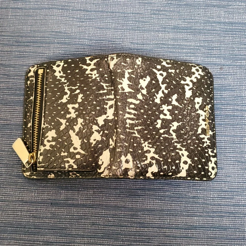 COACH Black and White Animal Print Wallet